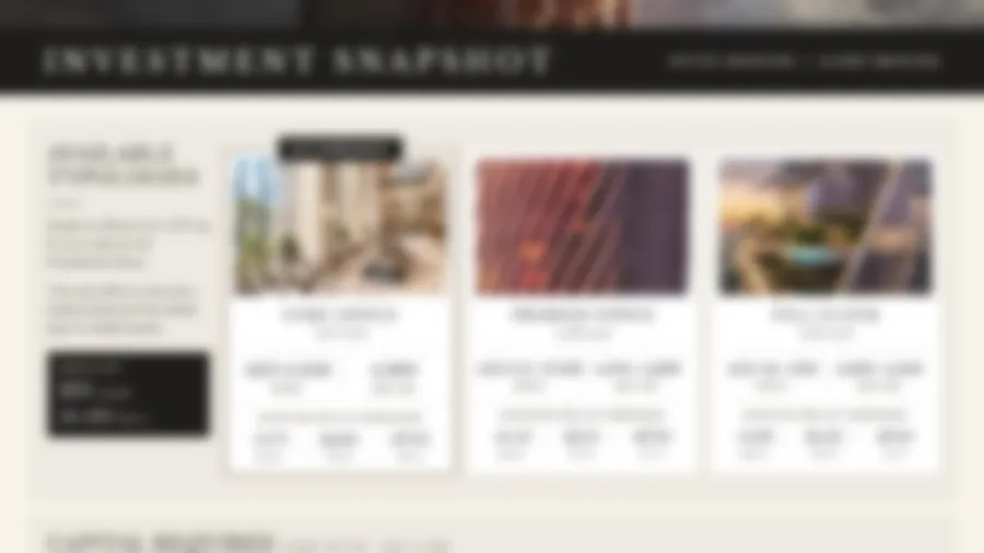 Preview of page one of the investment report, intentionally blurred until requested
